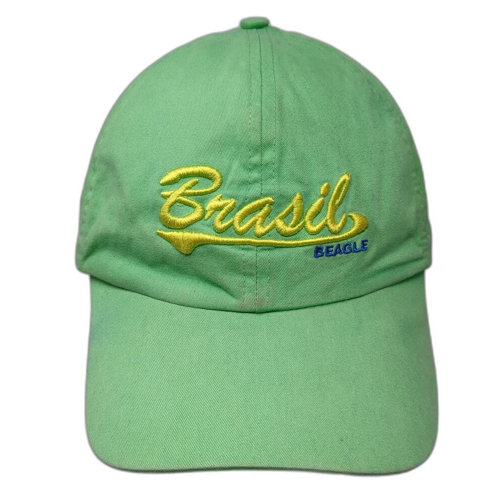 Beagle Baseball Cap Green One Size Brasil Brazil Flag Embroidered Hat Adjustable